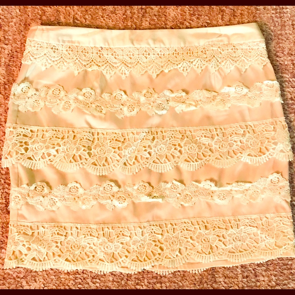 Sans Souci silky and lace skirt